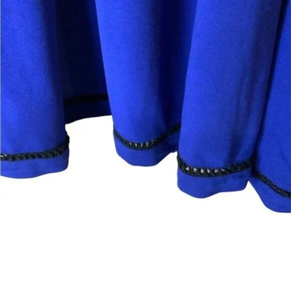 Teeze Me Sapphire Blue Skater Skirt Mini Dress Women Sz Small Zip Closure Solid - Picture 7 of 7